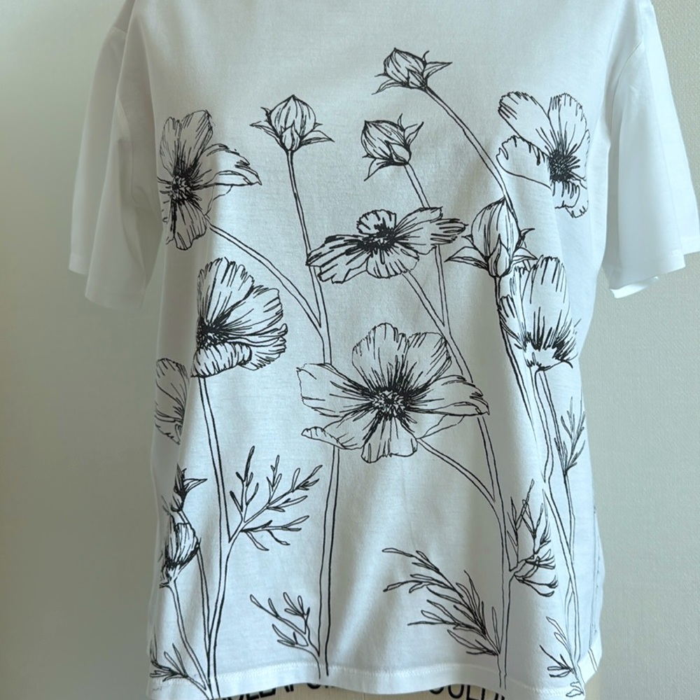 MaxMara Cream Weekend white top, tshirt, prime cotton, printed design Size M - Picture 4 of 11